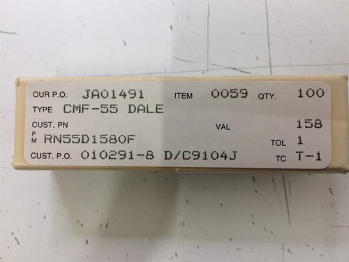 Rn55d1580f dale res 158 ohm - rn55d1580f,