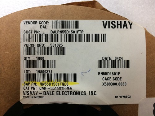 Rn55d1501f vishay rn55d1501ftr - rn55d1501f,